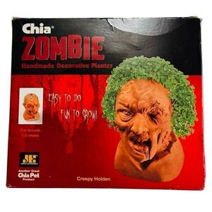 New Chia Pet Zombie Creepy Holden Handmade Decorative Planter Easy Grow NEW